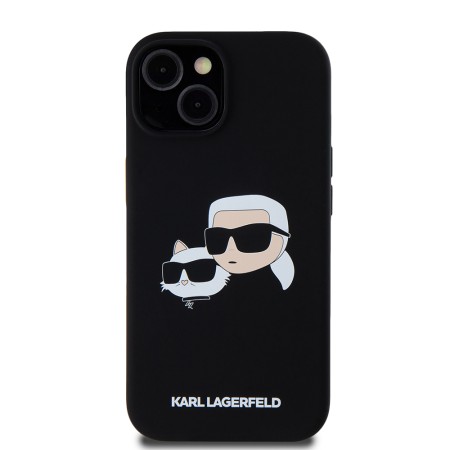 Husa pentru iPhone 15 / iPhone 14 / iPhone 13 - Karl Lagerfeld Silicone MagSafe (KLHMP15SSKCHPPLK) - KarlandChoupette