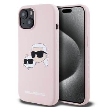 Husa pentru iPhone 15 / iPhone 14 / iPhone 13 - Karl Lagerfeld Silicone MagSafe (KLHMP15SSKCHPPLP) - Pink KarlandChoupette