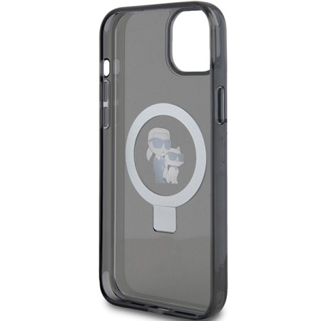 Husa pentru iPhone 15 / iPhone 14 / iPhone 13 - Karl Lagerfeld Hardcase Ring Stand MagSafe (KLHMP14SHMRSKCK) - KarlandChoupette