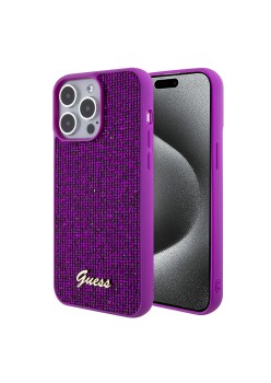 Husa pentru iPhone 15 Pro Max - Disco Metal Script (GUHCP15XPMSDGSF) - Fuchsia