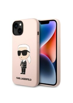 Husa pentru iPhone 15 / iPhone 14 / iPhone 13 - Karl Lagerfeld Silicone MagSafe (KLHMP14SSNIKBCP) - Pink Ikonik