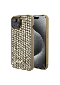 Husa pentru iPhone 15 / iPhone 14 / iPhone 13 - Disco Metal Script (GUHCP15SPMSDGSD) - Gold