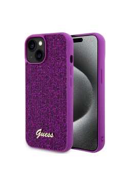 Husa pentru iPhone 15 / iPhone 14 / iPhone 13 - Disco Metal Script (GUHCP15SPMSDGSF) - Fuchsia