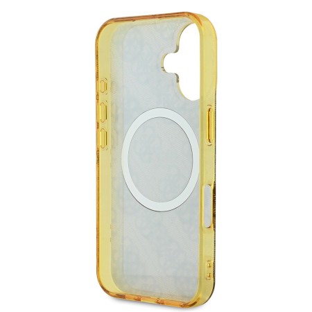 Husa pentru iPhone 16 - Guess IML Peony On 4G Background MagSafe (GUHMP16SH4PYEEW) - Brown