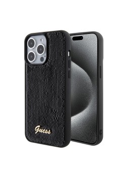 Husa pentru iPhone 15 Pro Max - Sequin Script Metal (GUHCP15XPSFDGSK) - Black