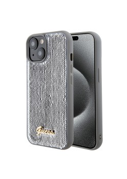 Husa pentru iPhone 15 / iPhone 14 / iPhone 13 - Sequin Script Metal (GUHCP15SPSFDGSS) - Silver