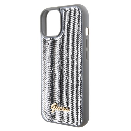 Husa pentru iPhone 15 / iPhone 14 / iPhone 13 - Sequin Script Metal (GUHCP15SPSFDGSS) - Silver