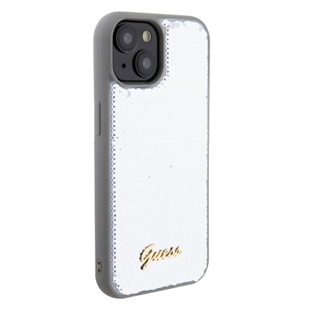 Husa pentru iPhone 15 / iPhone 14 / iPhone 13 - Sequin Script Metal (GUHCP15SPSFDGSS) - Silver