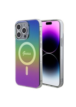 Husa pentru iPhone 15 Pro - Guess IML Iridescent MagSafe (GUHMP15LHITSK) - Rainbow
