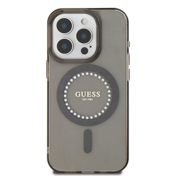 Husa pentru iPhone 16 Pro Max - Guess IML Rhinestones MagSafe (GUHMP16XPFTDTEK) - Black