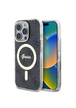 Husa pentru iPhone 16 Pro - Guess IML 4G MagSafe (GUHMP16LH4STK) - Black