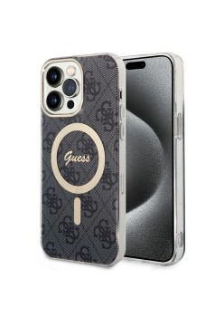 Husa pentru iPhone 15 Pro Max - Guess IML 4G MagSafe (GUHMP15XH4STK) - Black