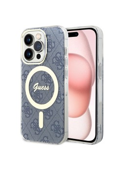 Husa pentru iPhone 15 / iPhone 14 / iPhone 13 - Guess IML 4G MagSafe (GUHMP15SH4STB) - Blue