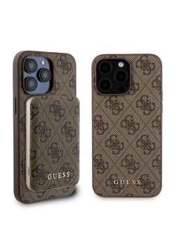 Husa pentru iPhone 15 Pro Max - Guess Hardcase Powerbank MagSafe (GUBPM5P15X4GEMGW) - Brown