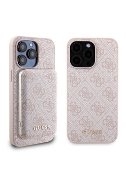 Husa pentru iPhone 15 Pro Max - Guess Hardcase Powerbank MagSafe (GUBPM5P15X4GEMGP) - Pink