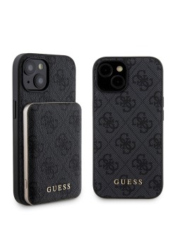 Husa pentru iPhone 15 - Guess Hardcase Powerbank MagSafe (GUBPM5P15S4GEMGK) - Black