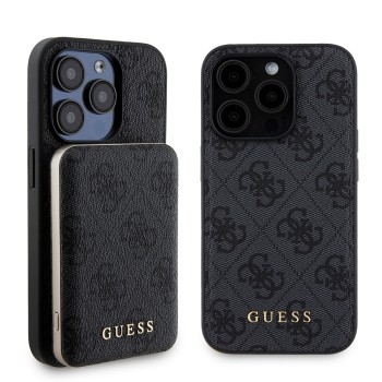 Husa pentru iPhone 15 Pro - Guess Hardcase Powerbank MagSafe (GUBPM5P15L4GEMGK) - Black