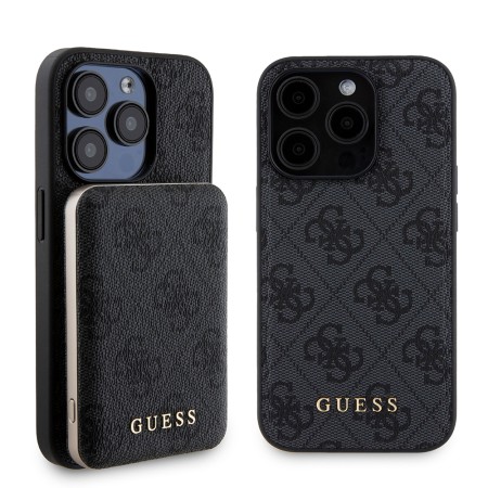 Husa pentru iPhone 15 Pro - Guess Hardcase Powerbank MagSafe (GUBPM5P15L4GEMGK) - Black