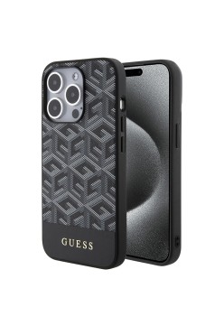Husa pentru iPhone 15 Pro Max - Guess GCube Stripes MagSafe (GUHMP15XHGCFSEK) - Black