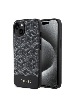 Husa pentru iPhone 15 / iPhone 14 / iPhone 13 - Guess GCube Stripes MagSafe (GUHMP15SHGCFSEK) - Black