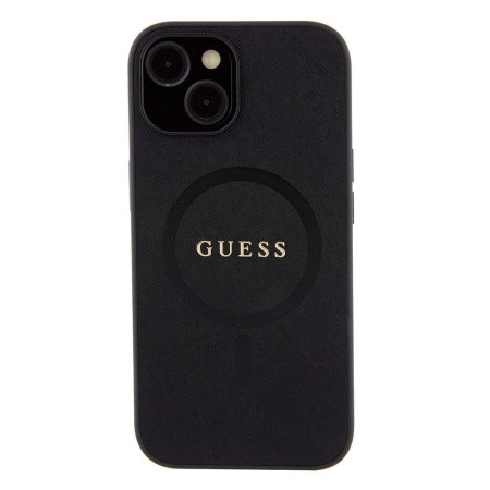 Husa pentru iPhone 15 / iPhone 14 / iPhone 13 - Guess Saffiano MagSafe (GUHMP15SPSAHMCK) - Black