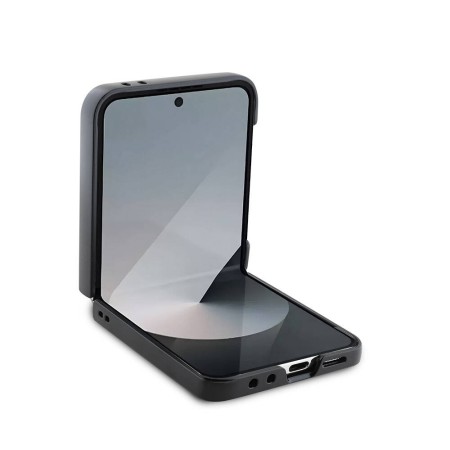 Husa pentru Samsung Galaxy Z Flip6 - Guess Leather 4G Metal Logo (GUHCZF64GMGGR) - Black