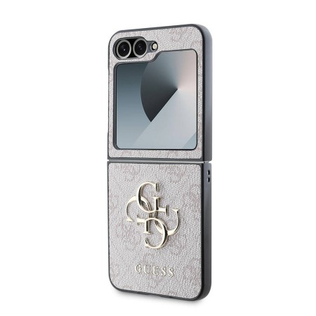 Husa pentru Samsung Galaxy Z Flip6 - Guess Leather 4G Metal Logo (GUHCZF64GMGGR) - Black