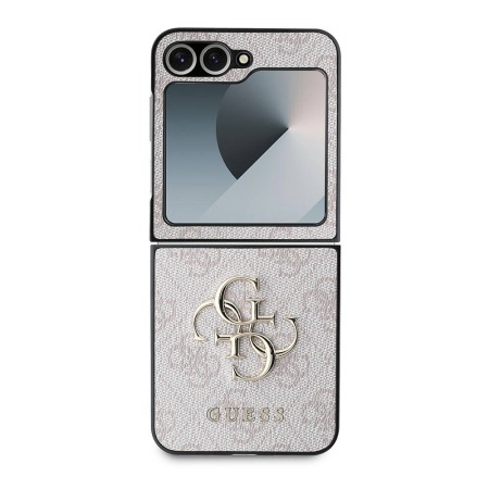 Husa pentru Samsung Galaxy Z Flip6 - Guess Leather 4G Metal Logo (GUHCZF64GMGGR) - Black