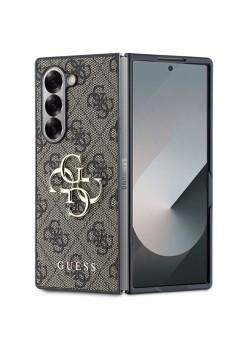 Husa pentru Samsung Galaxy Z Fold6 - Guess Leather 4G Metal Logo (GUHCZFD64GMGBR) - Brown