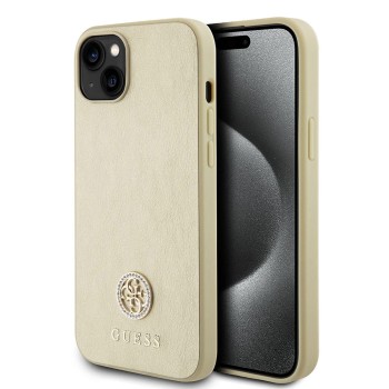 Husa pentru iPhone 15 / iPhone 14 / iPhone 13 - Guess Strass Metal Logo (GUHCP15SPS4DGPD) - Gold