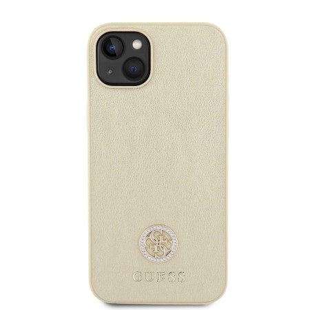 Husa pentru iPhone 15 / iPhone 14 / iPhone 13 - Guess Strass Metal Logo (GUHCP15SPS4DGPD) - Gold