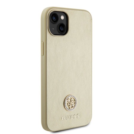 Husa pentru iPhone 15 / iPhone 14 / iPhone 13 - Guess Strass Metal Logo (GUHCP15SPS4DGPD) - Gold