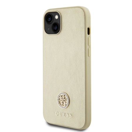 Husa pentru iPhone 15 / iPhone 14 / iPhone 13 - Guess Strass Metal Logo (GUHCP15SPS4DGPD) - Gold
