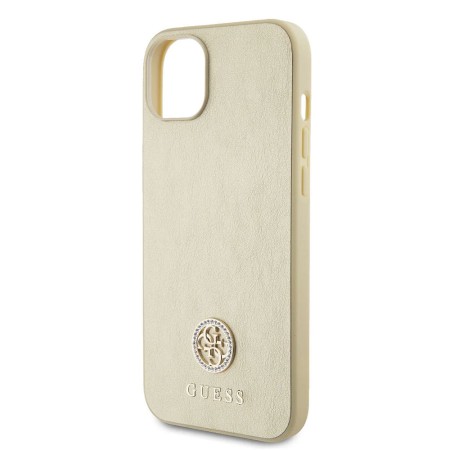 Husa pentru iPhone 15 / iPhone 14 / iPhone 13 - Guess Strass Metal Logo (GUHCP15SPS4DGPD) - Gold