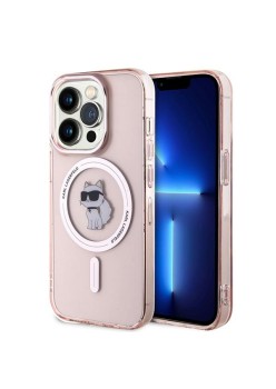 Husa pentru iPhone 14 Pro Max - Karl Lagerfeld IML MagSafe (KLHMP14XHFCCNOP) - Pink Choupette