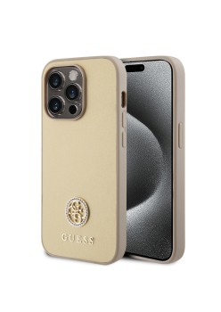 Husa pentru iPhone 15 Pro Max - Strass Metal Logo (GUHCP15XPS4DGPD) - Gold