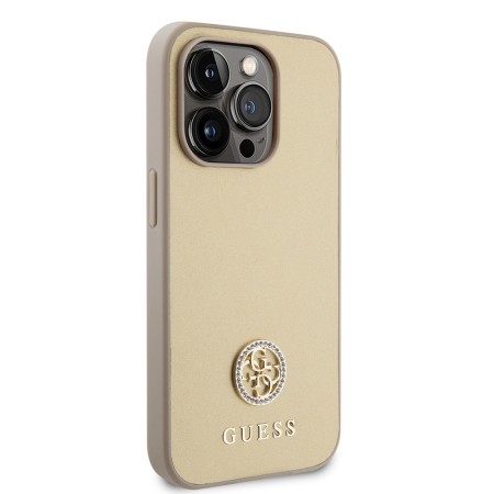 Husa pentru iPhone 15 Pro Max - Strass Metal Logo (GUHCP15XPS4DGPD) - Gold