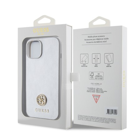 Husa pentru iPhone 15 / iPhone 14 / iPhone 13 - Strass Metal Logo (GUHCP15SPS4DGPS) - Silver