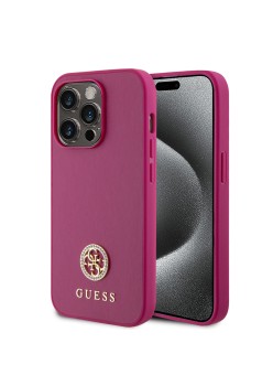 Husa pentru iPhone 15 Pro - Strass Metal Logo (GUHCP15LPS4DGPP) - Pink
