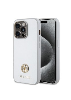 Husa pentru iPhone 15 Pro - Strass Metal Logo (GUHCP15LPS4DGPS) - Silver