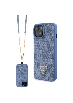 Husa pentru iPhone 15 / iPhone 14 / iPhone 13 - Guess Crossbody 4G Metal Logo (GUHCP15SP4TDSCPB) - Blue