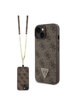 Husa pentru iPhone 15 / iPhone 14 / iPhone 13 - Guess Crossbody 4G Metal Logo (GUHCP15SP4TDSCPW) - Brown
