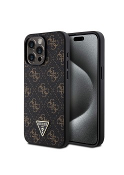 Husa pentru iPhone 15 Pro Max - Guess Hardcase 4G Triangle Metal Logo (GUHCP15XPG4GPK) - Black