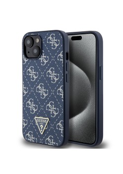 Husa pentru iPhone 15 / iPhone 14 / iPhone 13 - Guess Hardcase 4G Triangle Metal Logo (GUHCP15SPG4GPB) - Blue