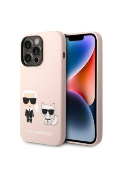 Husa pentru iPhone 14 Pro Max - Karl Lagerfeld Silicone MagSafe (KLHMP14XSSKCI) - Light Pink KarlandChoupette