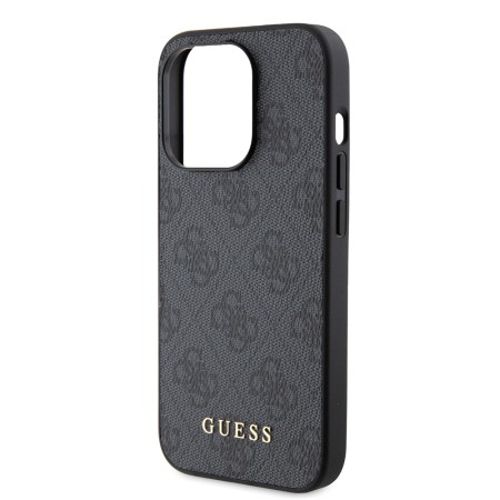 Husa pentru iPhone 15 Pro - Guess Hardcase 4G Metal Gold Logo (GUHCP15LG4GFGR) - Grey