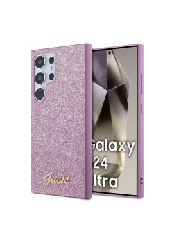 Husa pentru Samsung Galaxy S24 Ultra - Guess Glitter Script (GUHCS24LHGGSHU) - Purple