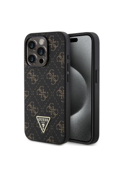 Husa pentru iPhone 15 Pro - Guess Hardcase 4G Triangle Metal Logo (GUHCP15LPG4GPK) - Black