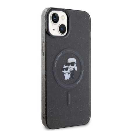 Husa pentru iPhone 15 Plus / iPhone 14 Plus - Karl Lagerfeld Glitter MagSafe (KLHMP15MHGKCNOK) - KarlandChoupette