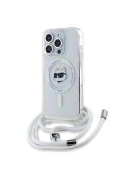 Husa pentru iPhone 15 Pro - Karl Lagerfeld IML MagSafe (KLHMP15SLHCCHNT) - Transparent Choupette HeadandCord